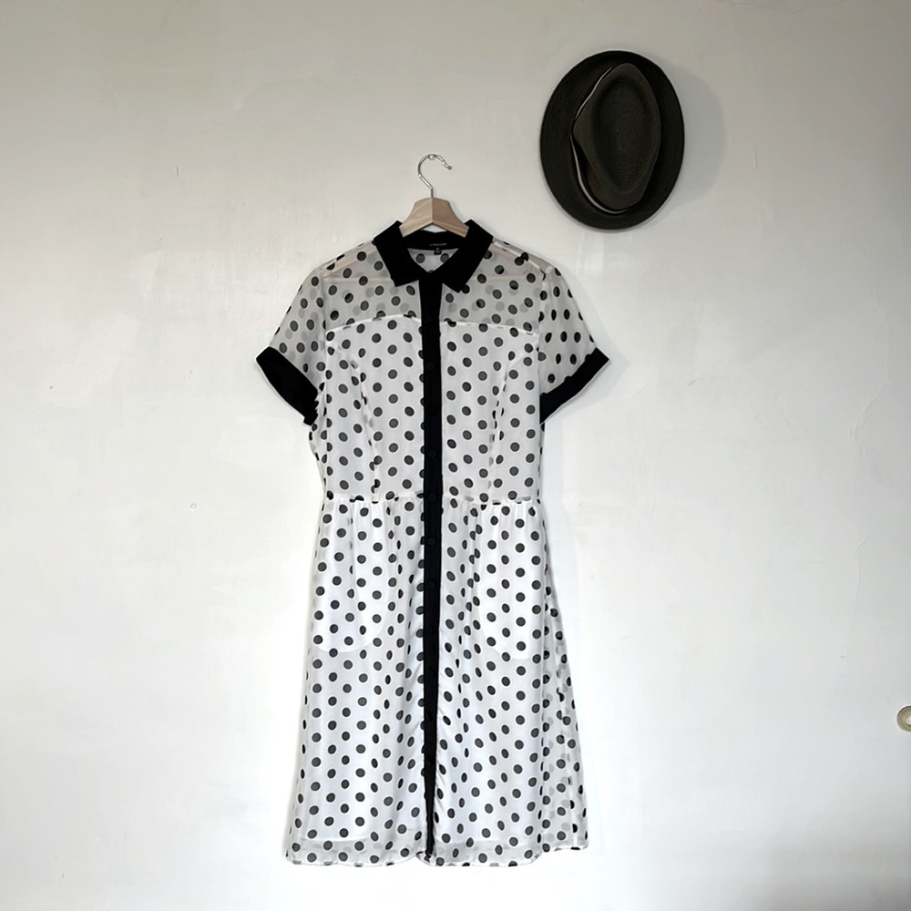 J. Peterman Polka Dot Shift Dress, Size 10
